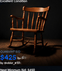Vintage oak rocking chair, lot 214